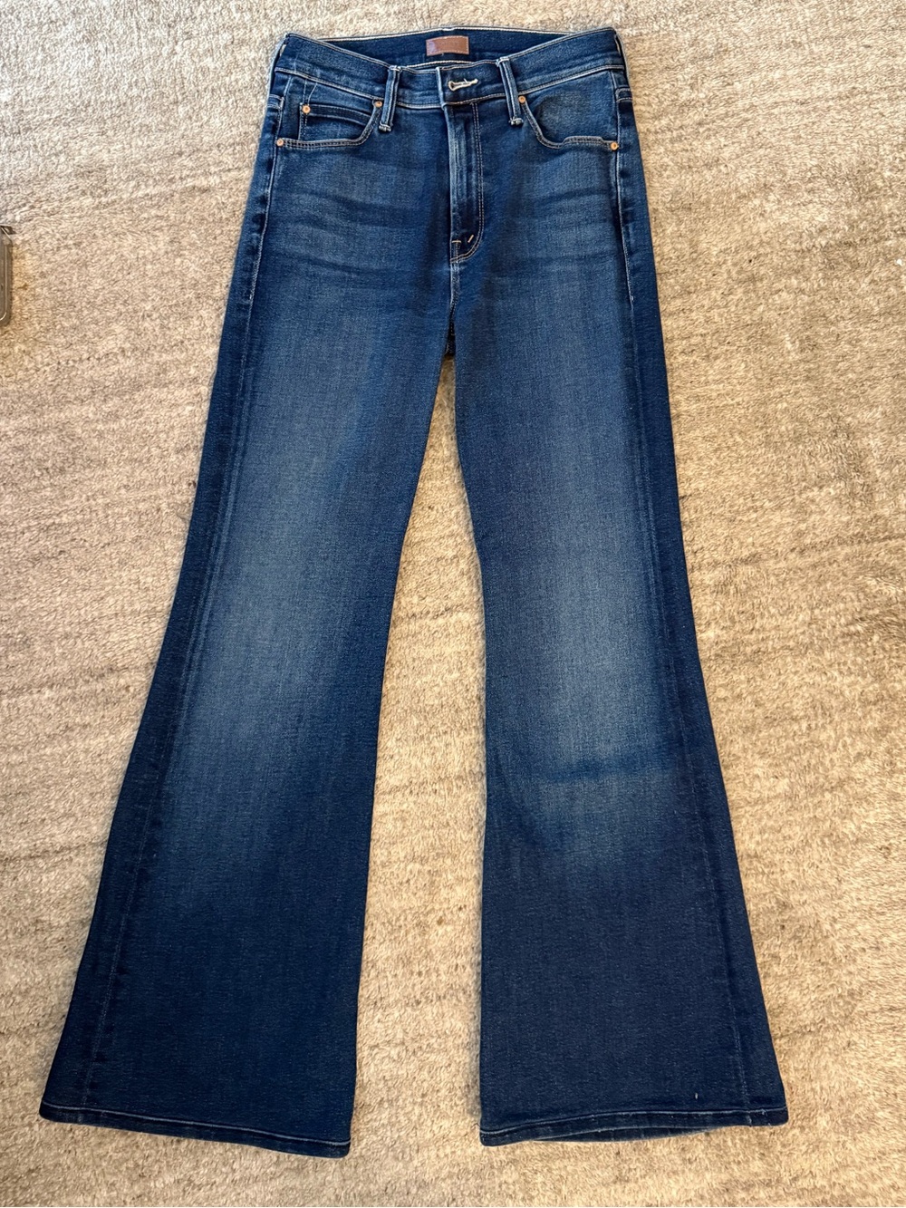 MOTHER The Doozy Dark Blue Wide-Leg Flare Jeans